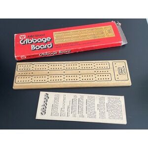 00687 Whitman Solid Wood Cribbage Board Game For‎ 2-6 Players No Pegs